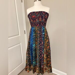 EARTHBOUND Trading Co Boho/Fairy Halter Style Smocked Maxi Dress Small
